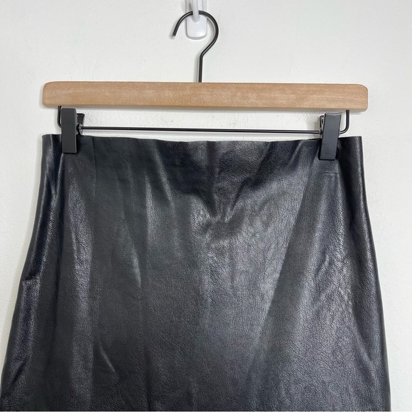 COMMANDO Black Faux Leather Pencil Midi Skirt Size L Lined Revolve - Picture 8 of 16